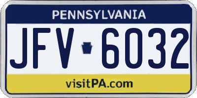 PA license plate JFV6032