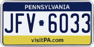 PA license plate JFV6033