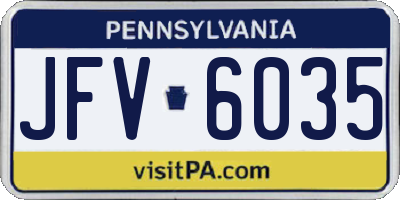 PA license plate JFV6035