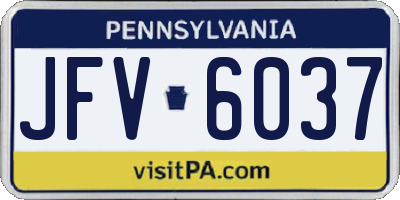 PA license plate JFV6037