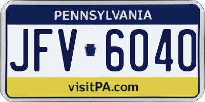 PA license plate JFV6040