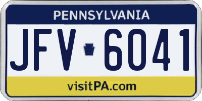 PA license plate JFV6041