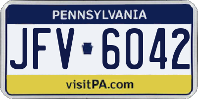 PA license plate JFV6042