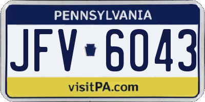 PA license plate JFV6043