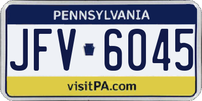 PA license plate JFV6045