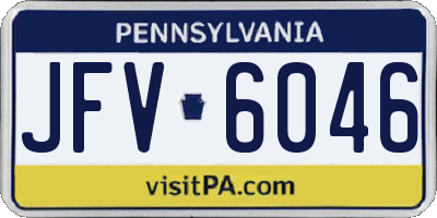PA license plate JFV6046