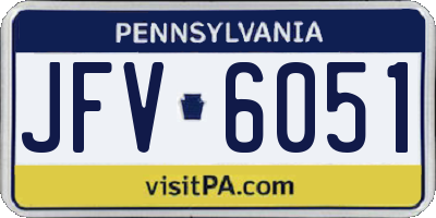 PA license plate JFV6051