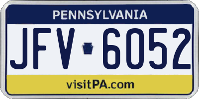 PA license plate JFV6052