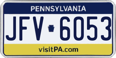 PA license plate JFV6053