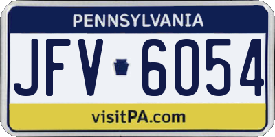 PA license plate JFV6054