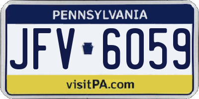 PA license plate JFV6059