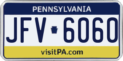 PA license plate JFV6060