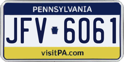 PA license plate JFV6061