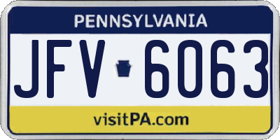 PA license plate JFV6063