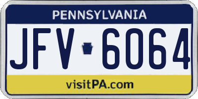 PA license plate JFV6064