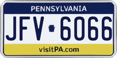 PA license plate JFV6066