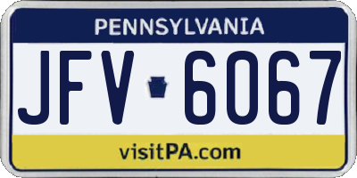 PA license plate JFV6067