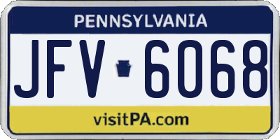 PA license plate JFV6068