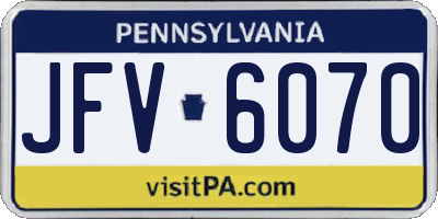 PA license plate JFV6070