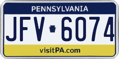 PA license plate JFV6074