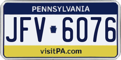 PA license plate JFV6076