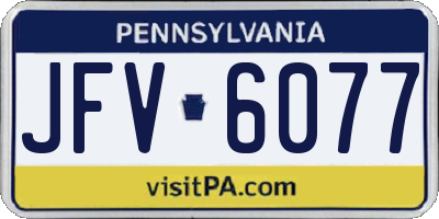 PA license plate JFV6077