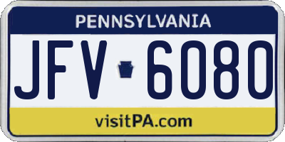 PA license plate JFV6080