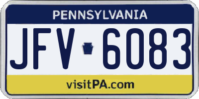 PA license plate JFV6083
