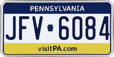 PA license plate JFV6084