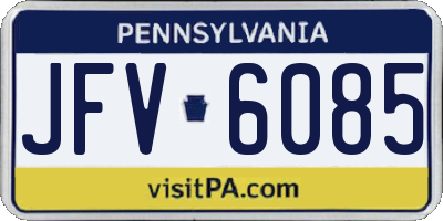 PA license plate JFV6085