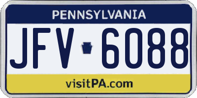 PA license plate JFV6088
