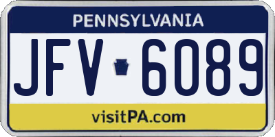 PA license plate JFV6089