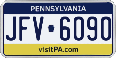 PA license plate JFV6090