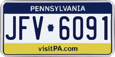 PA license plate JFV6091