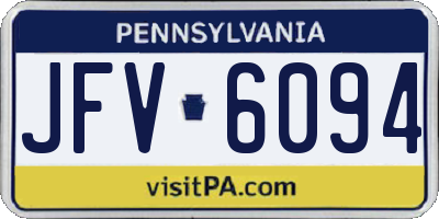 PA license plate JFV6094