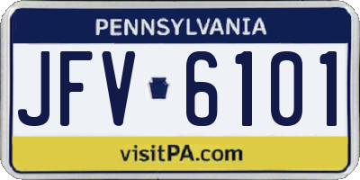 PA license plate JFV6101