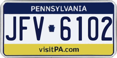 PA license plate JFV6102