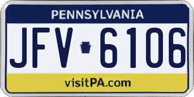PA license plate JFV6106