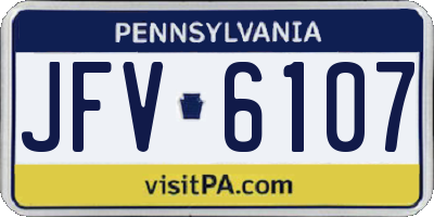 PA license plate JFV6107