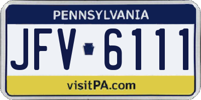 PA license plate JFV6111