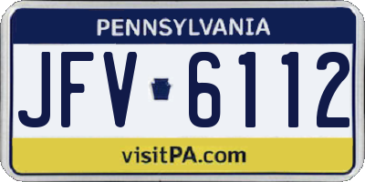 PA license plate JFV6112