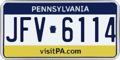 PA license plate JFV6114