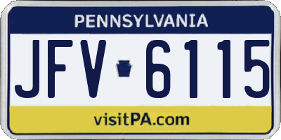 PA license plate JFV6115