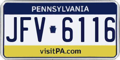 PA license plate JFV6116