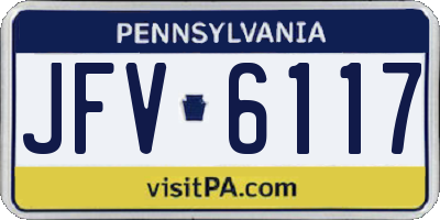PA license plate JFV6117