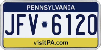 PA license plate JFV6120