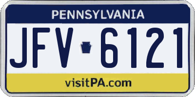 PA license plate JFV6121