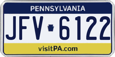 PA license plate JFV6122