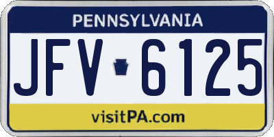 PA license plate JFV6125
