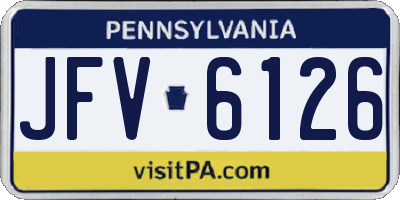 PA license plate JFV6126